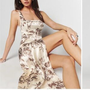 Reformation Solay Silk Dress in Dylan print